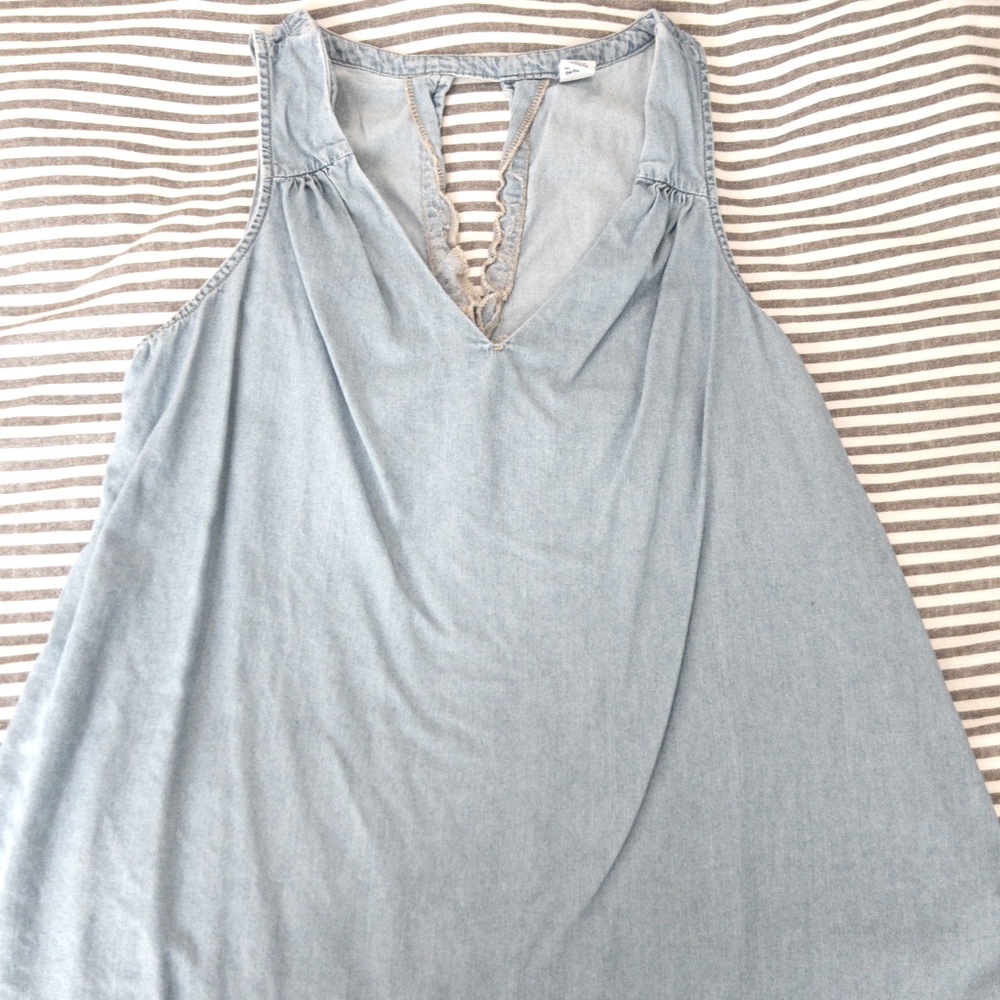 Sleeveless Chambray Tank